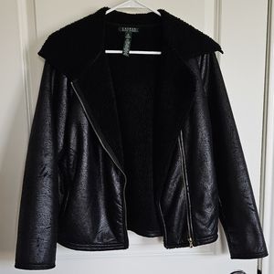 Lauren Ralph Lauren Black Sherpa Jacket Women's Size Medium
